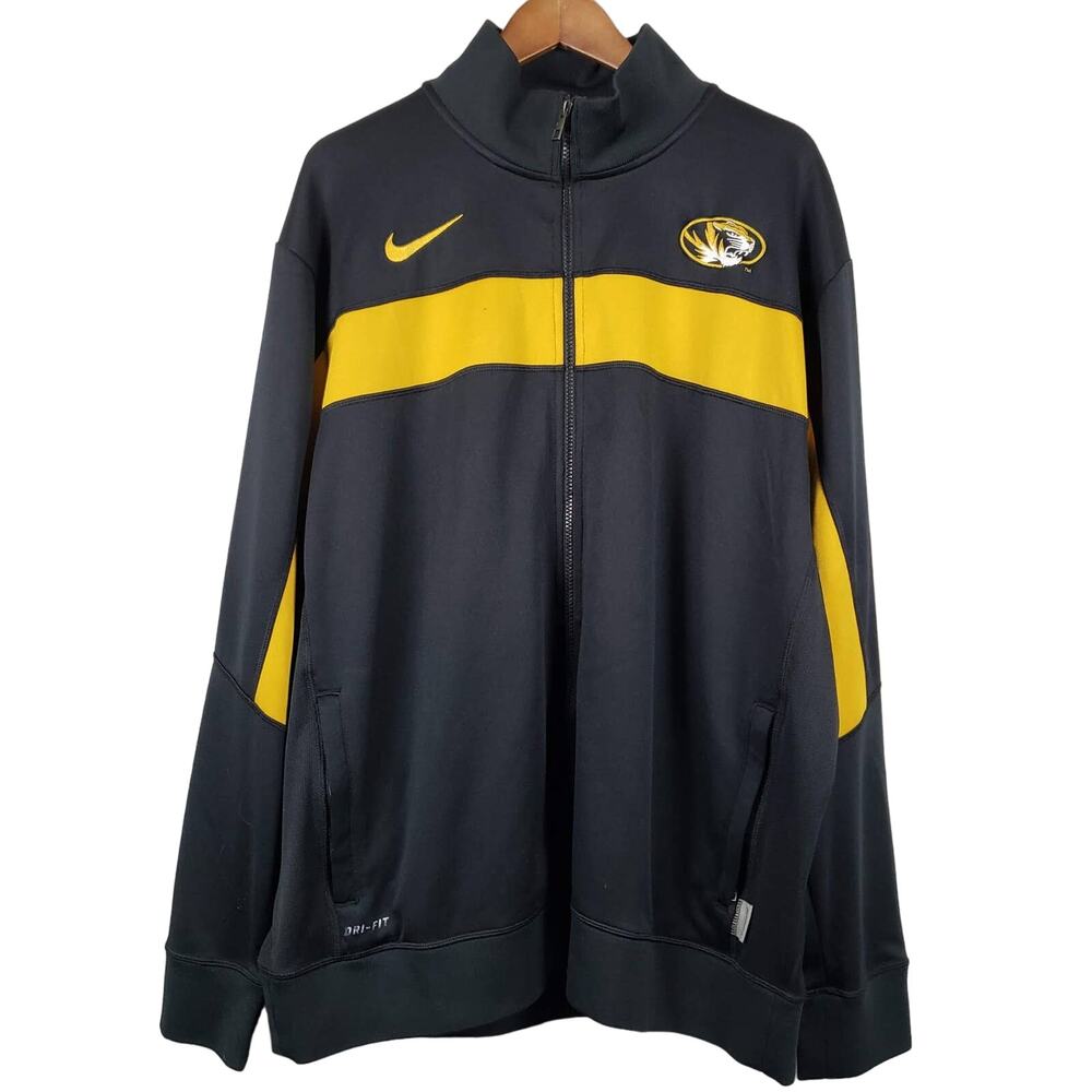 Nike Full Zip Jacket Mock Neck Black Gold - XL
